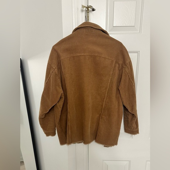 Zara brown camel tan corduroy shirt jacket - Picture 4 of 5